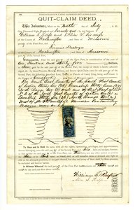 Escritura de renuncia firmada por William S. Reefe y Alice L. Reefe del condado de Washington, 10 de julio de 1871 de William S. Reefe